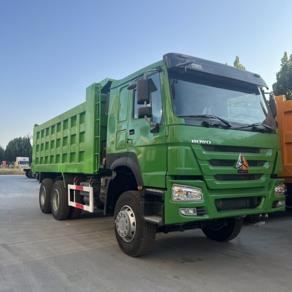 Used Howo 371 6x4 green dump tipper truck